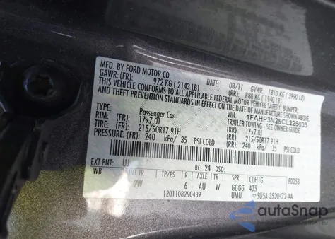 2012 Ford Focus Titanium z USA, uszkodzony, nr VIN 1FAHP3N25CL225033